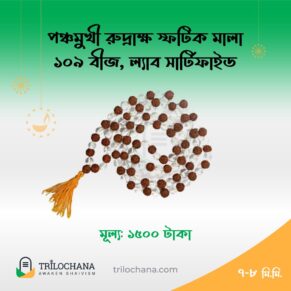 রুদ্রাক্ষ স্ফটিক মালা 5 Faced Rudraksha Crystal Mala 109 Beads Lab Certified Trilochana