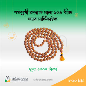 রুদ্রাক্ষ মালা 5 Faced Rudraksha Mala 109 Beads Lab Certified Trilochana